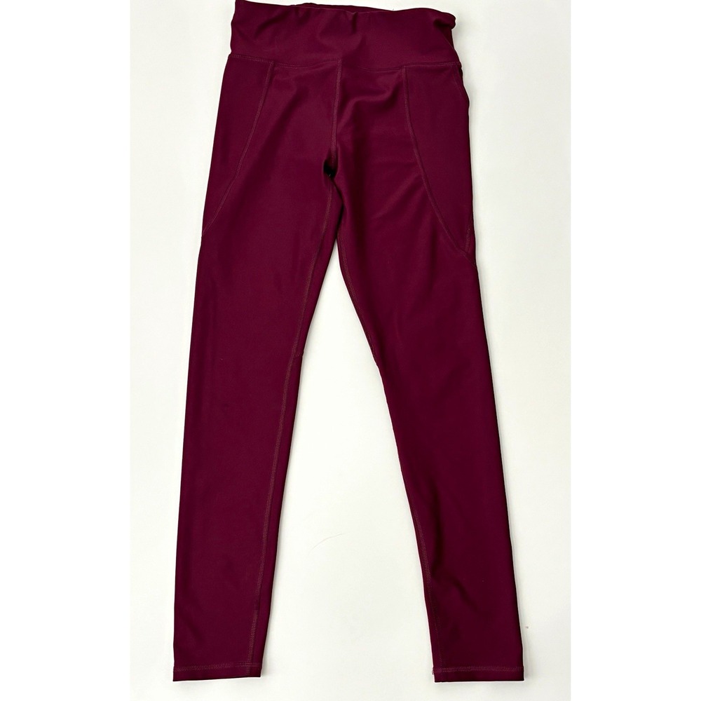 Old Navy Powersoft High-Rise Go-Dry Burgundy Ankle Leggings Girls L(10-12)